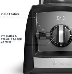 Vitamix A2500 Ascent Series Smart Blender, Professional-Grade, 64 oz. Low-Profile Container, Slate (Renewed Premium)